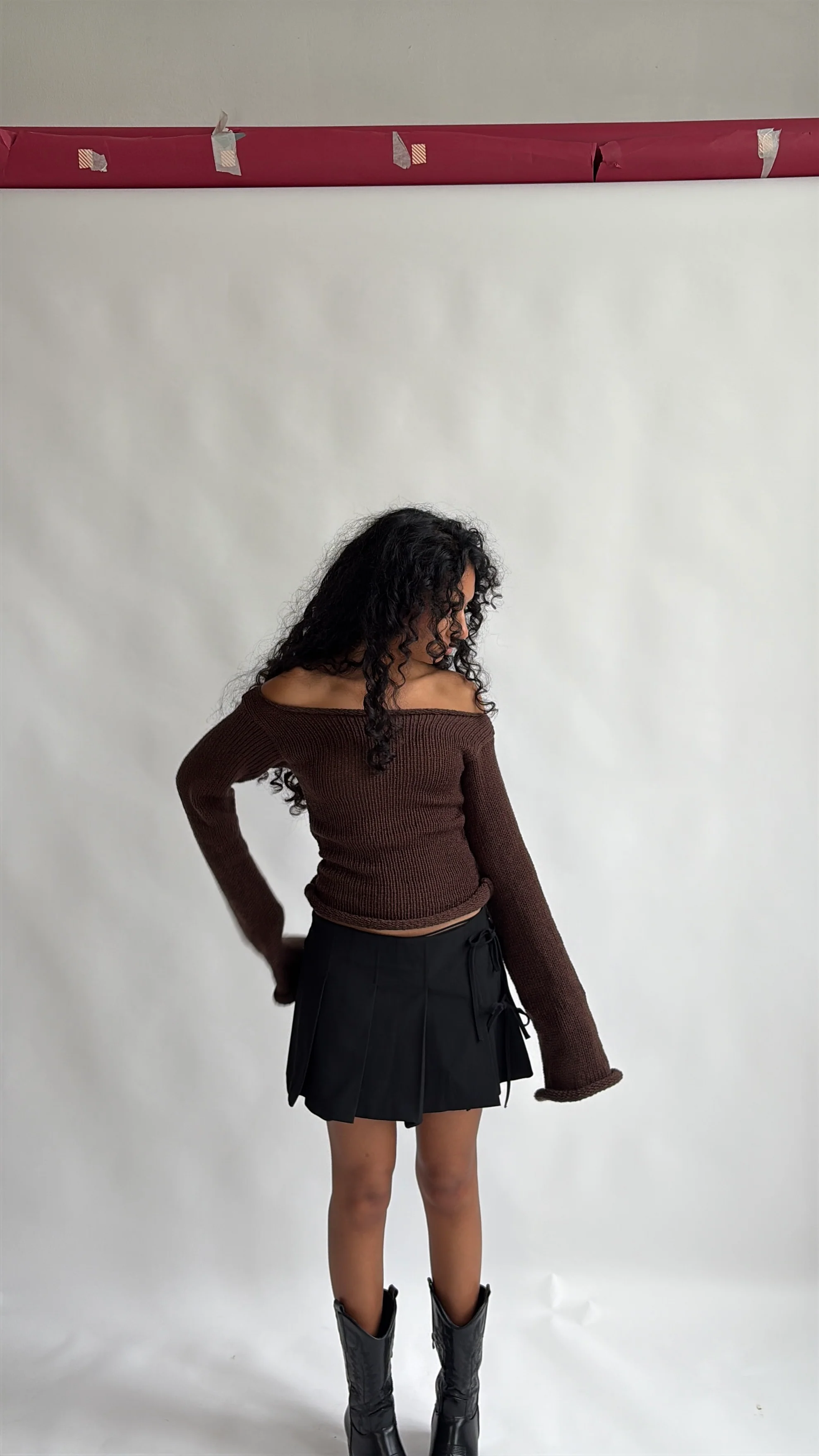 The boatneck top - Chocolate brown - Image 3