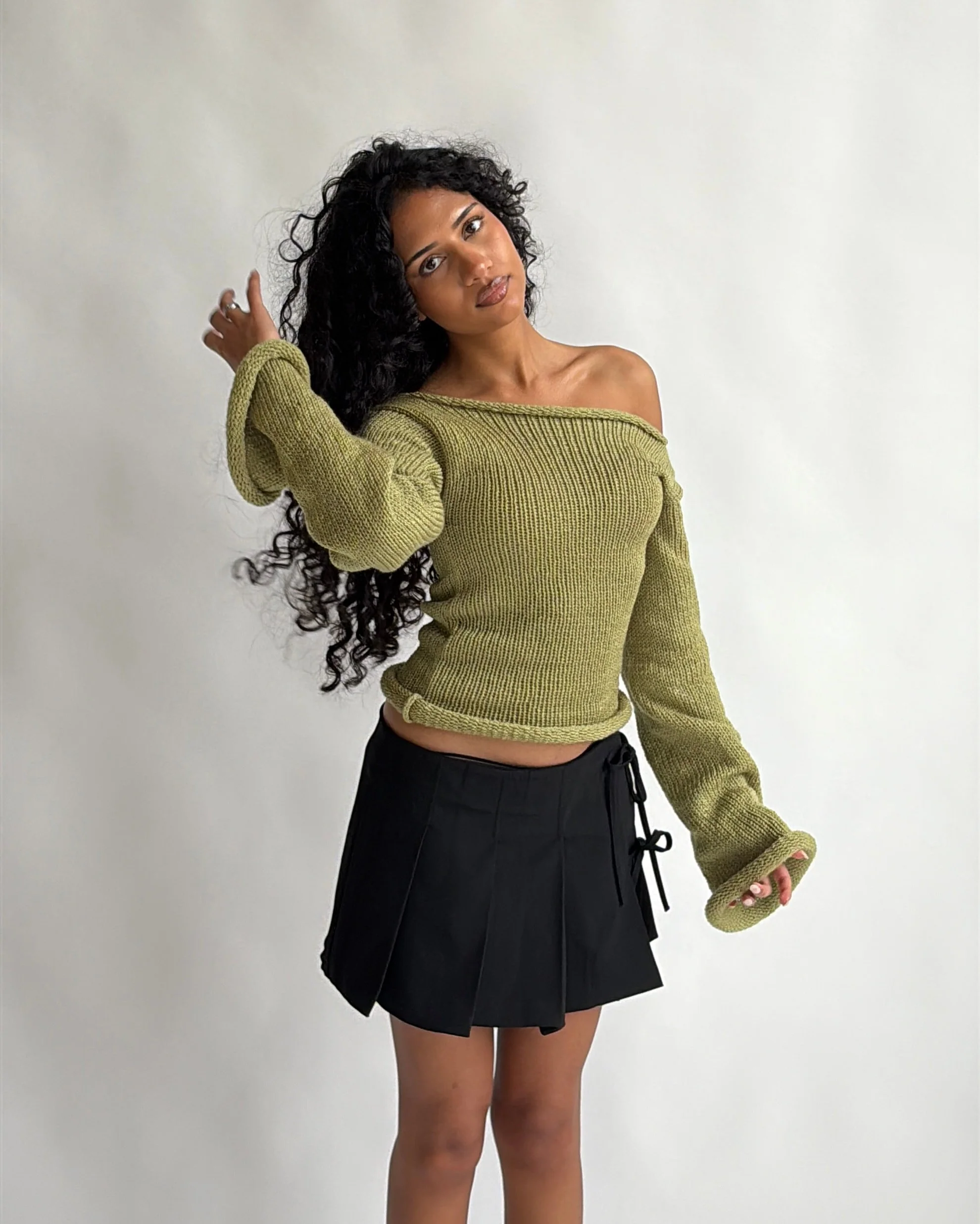 The boatneck top - Olive green - Image 6