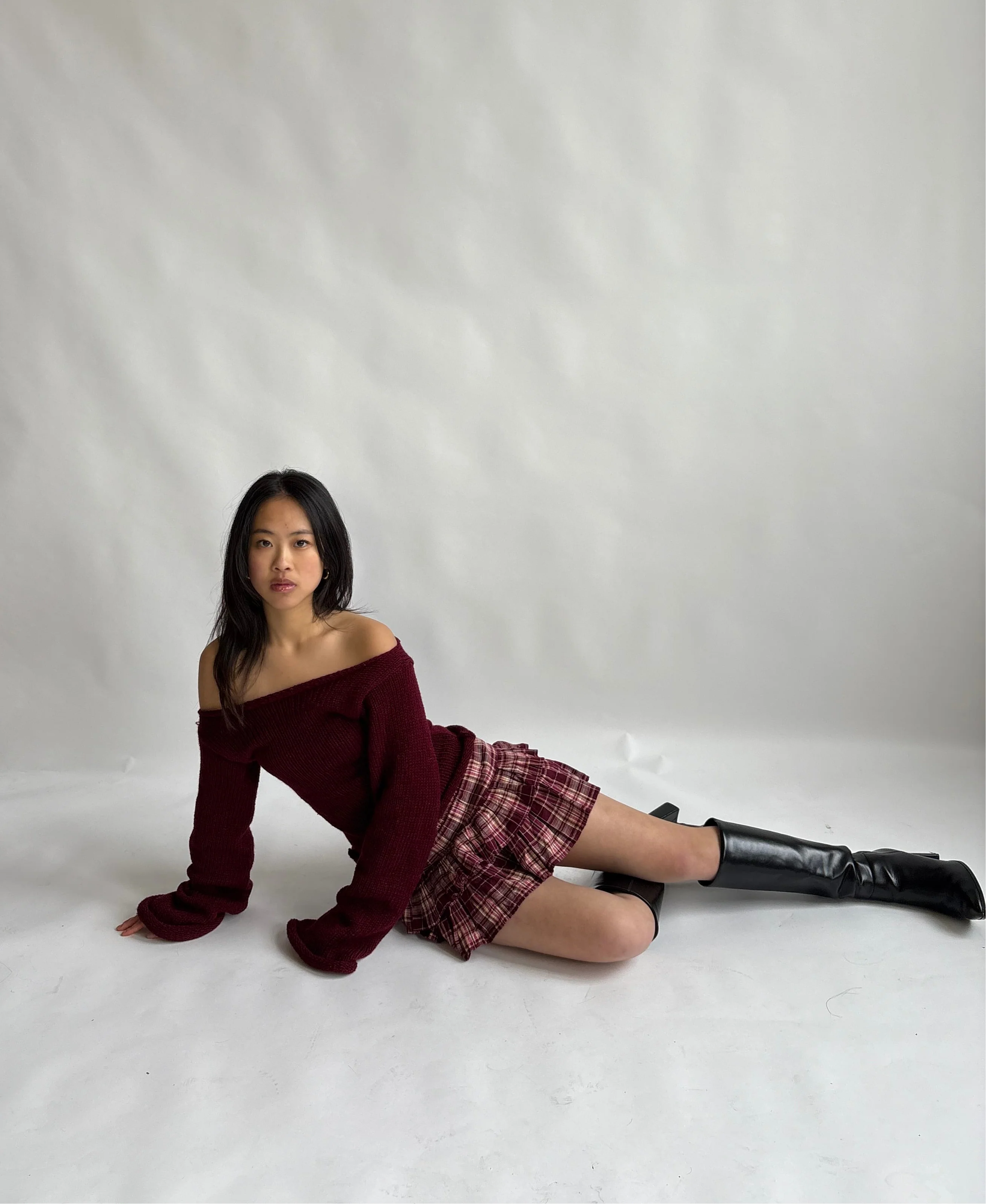 The boatneck top - Cherry red - Image 7