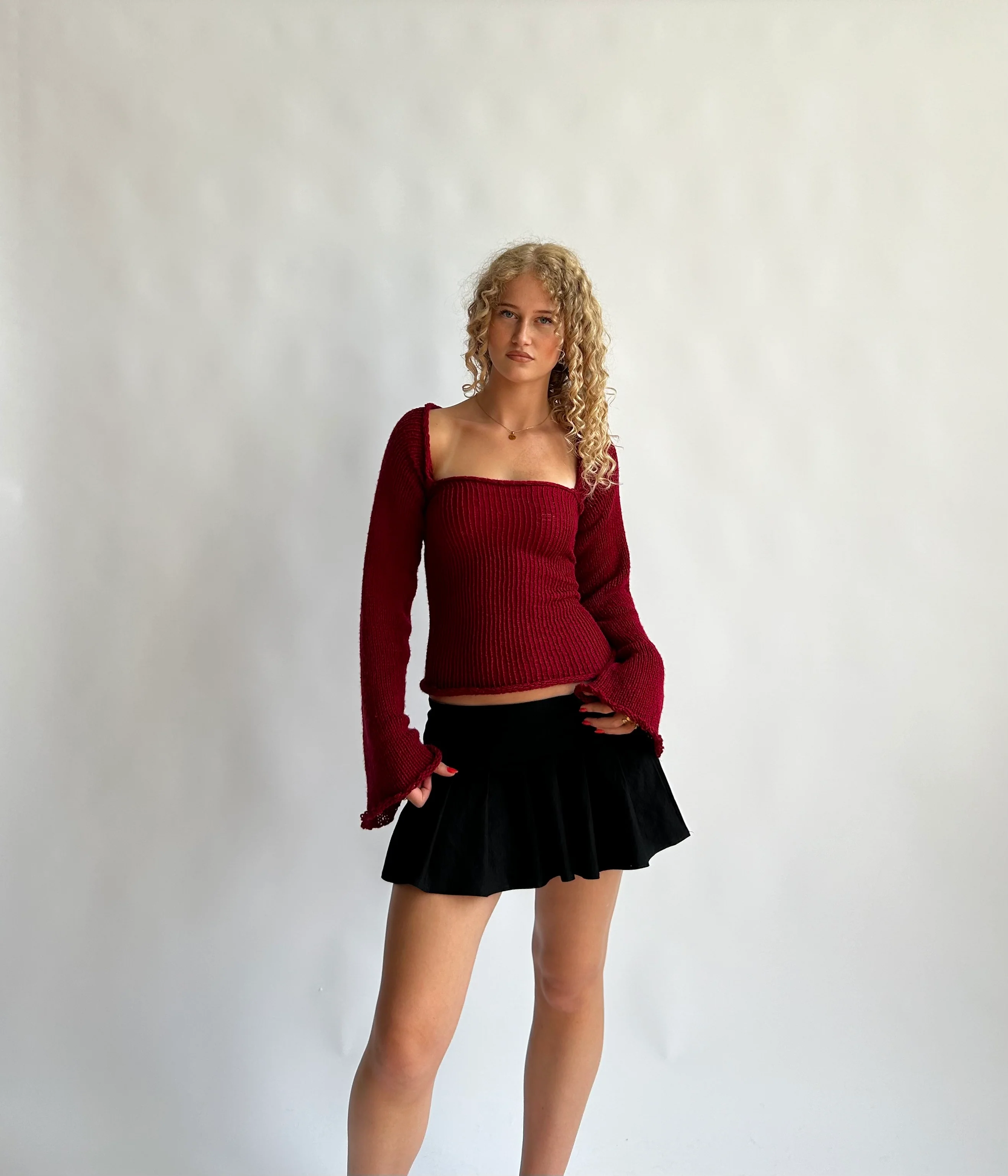 Open back top - Wine red - Image 3