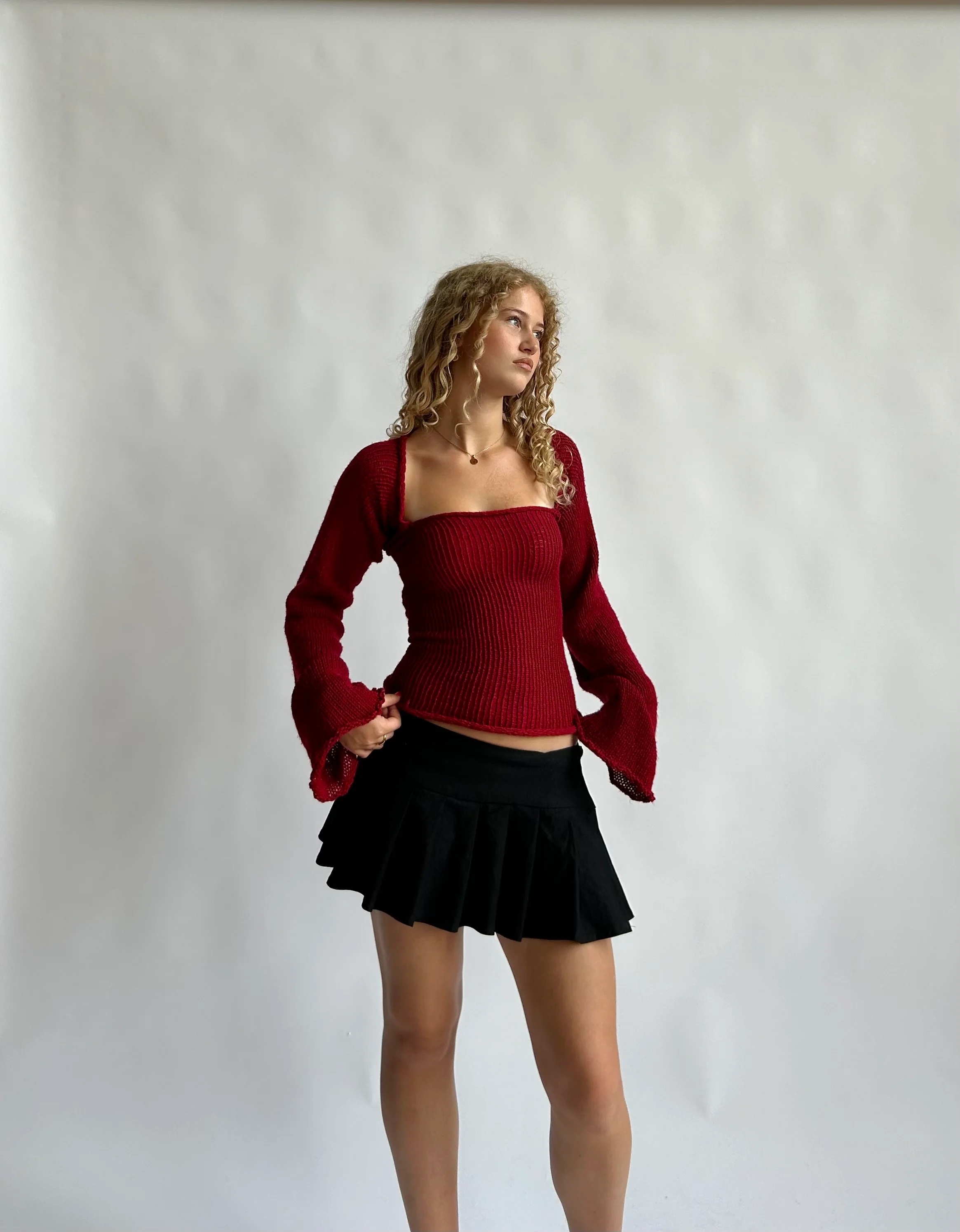 Open back top - Wine red - Image 4
