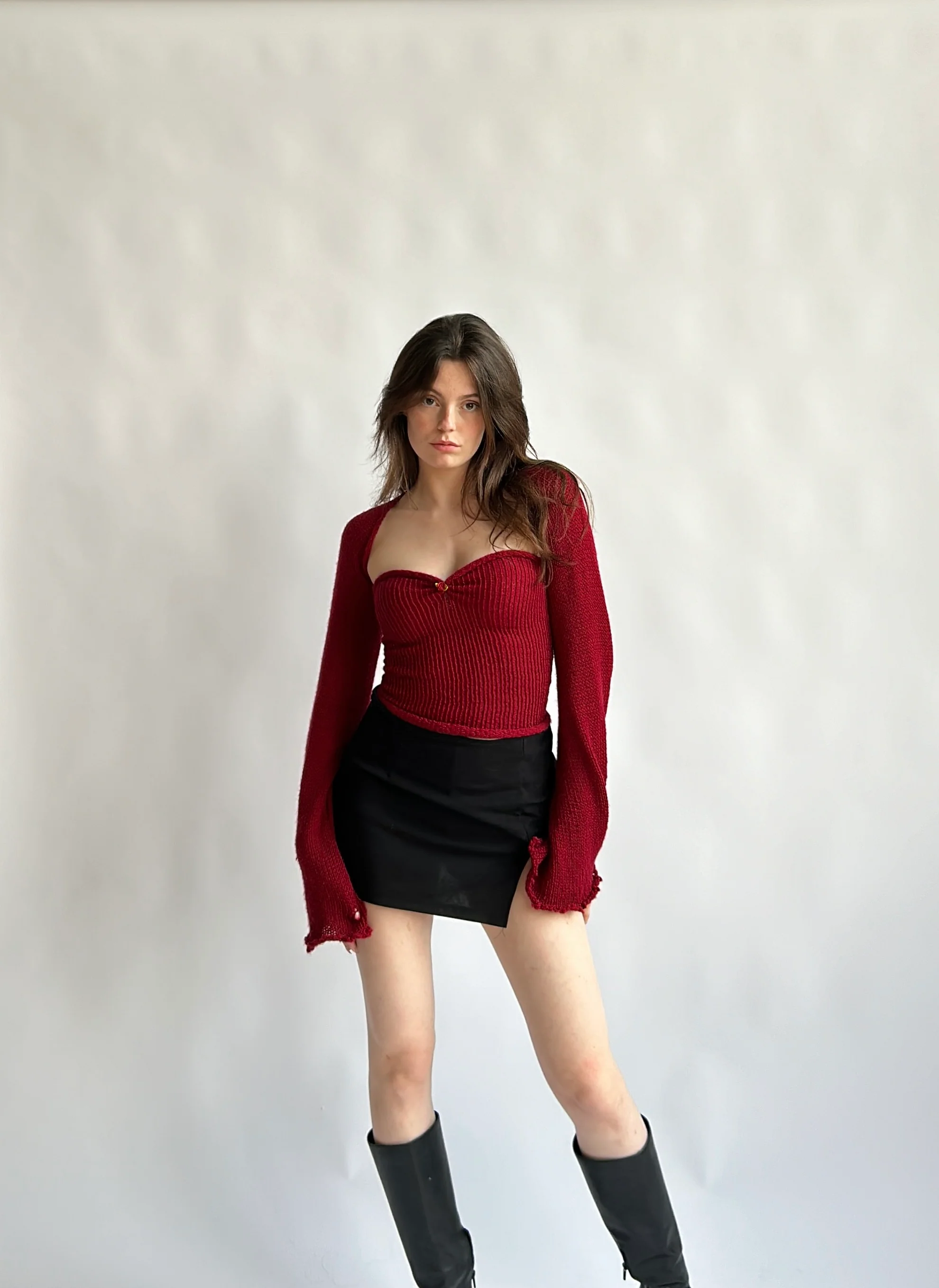 Red bolero - Wine red - Image 3
