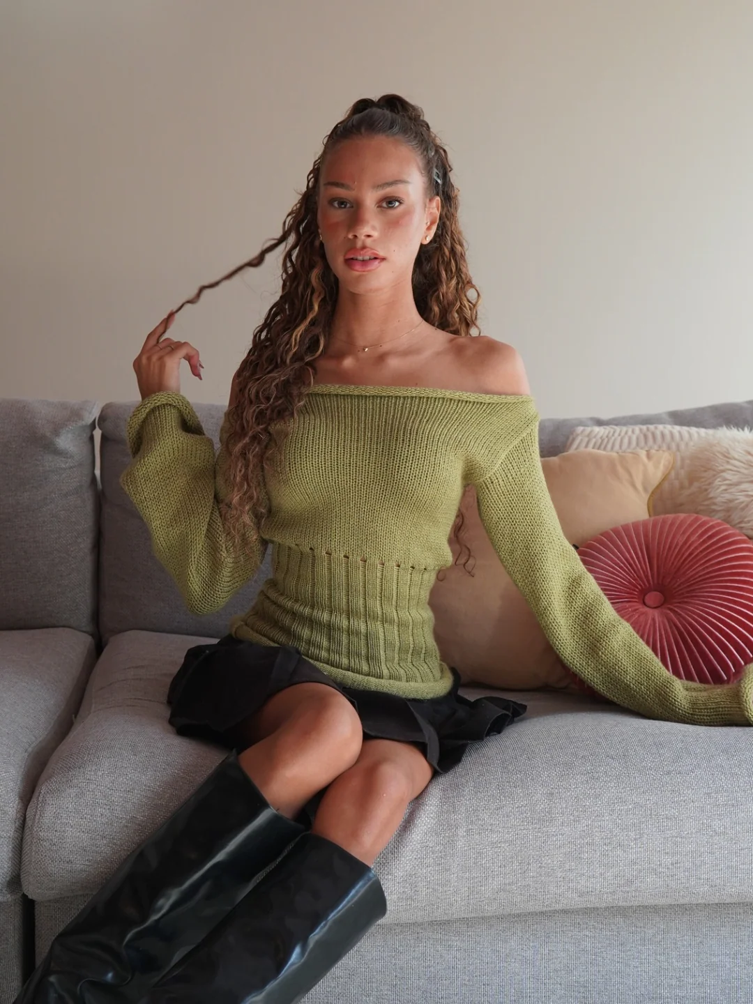 The Lacey sweater - Olive green - Image 4